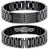 GLEZZA Easter Basket Stuffers-Bracelets for Men American Flag Cross Bible Verse Bracelet Christmas Birthday Christian Gifts for Dad Daddy New Dad,Adjustable Size