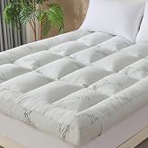 WhatsBedding 5 Inch Memory Foam Mattress Topper Queen for Back Pain Relief, Cooling Bamboo Viscose Air Layer, Supportive Pillow Top Mattress Topper, 8-18in Deep Pocket