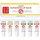 SPF 30 Sunscreen Lip Balm 12 Pack, Clear SPF Lip Gloss | Broad Spectrum Protection with a Non-Sticky, High-Shine Finish, Moisturizing Dry Lips with Vitamin E and Shea Butter