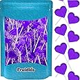 Fruidles Lollipops Mini Heart Shaped Flavored Delicious Lollipop, Individually Wrapped, 5g Lollipop (600 Lollipops, Grape)