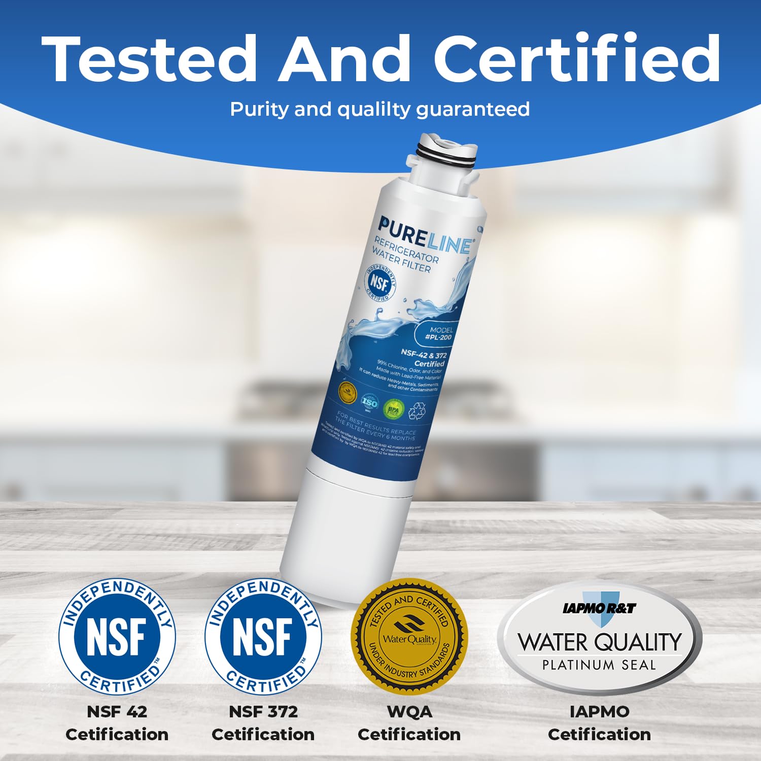 Pureline DA29-00020B Samsung® Refrigerator Water Filter Replacement, Replacement for DA29-00020A/B, HAF-CIN/EXP, HAF-CIN,DA97-08006A, Kenmore® 46-9101, 469101, 9101 Refrigerator Filter (3 Pack)