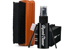 Kulloomii Vinyl Record Cleaning Kit, 4-in-1 Anti-Static Cleaner Set Includes - 2 in1 Ultra-Soft Velvet & Microfiber Brush - D