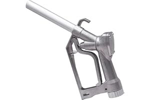 BORRITT 1" Inch FNPT Inlet With Swivel 360 degree Rotating Connector Manual Fuel Nozzle With Hook 15/16" Straight Spout Max Flow 32GPM Used For Diesel & Gasoline and Gravity Tank