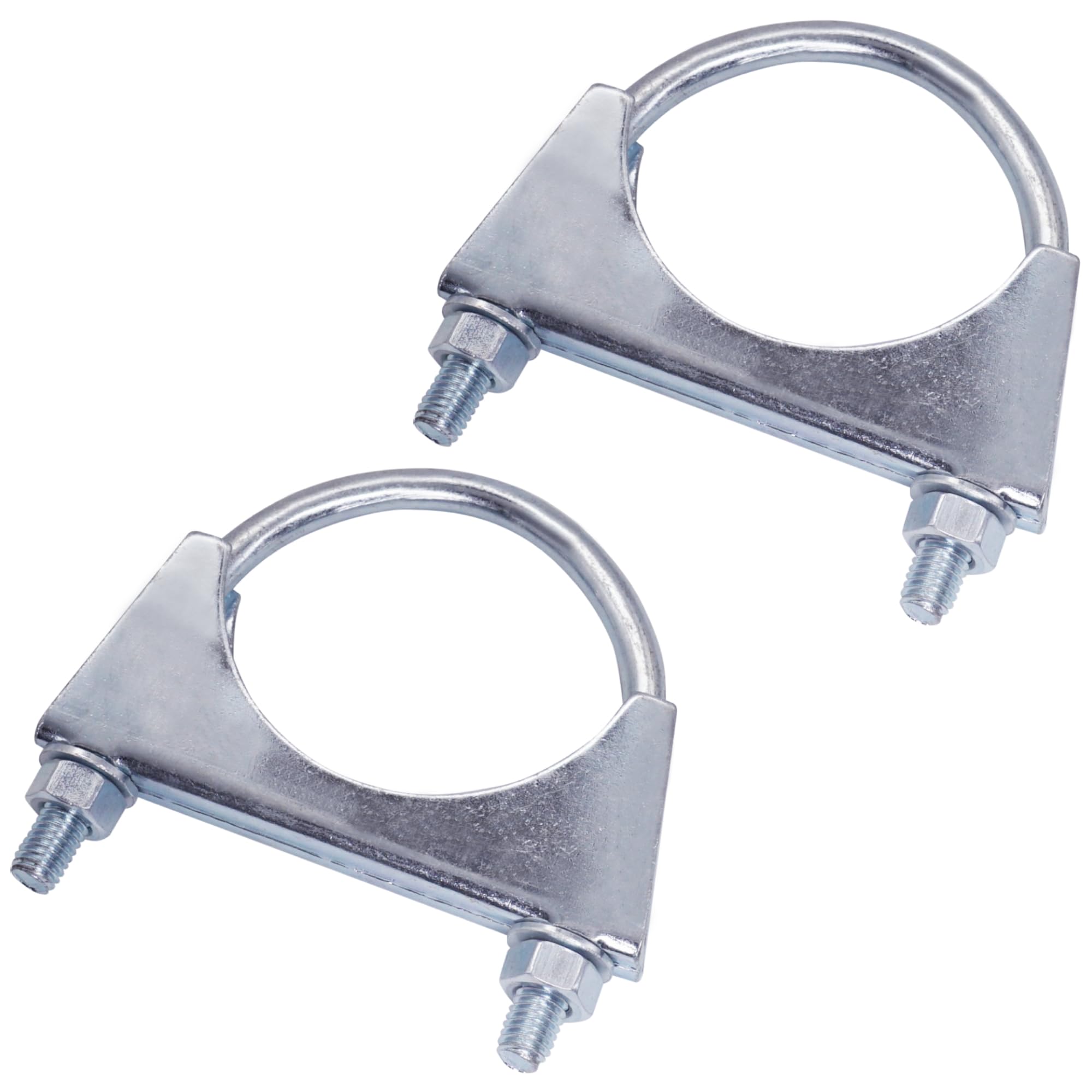 SKIR'CO (2 pcs) Pipe Clamps for 70 mm Diameter Pipes, U-Bolt Clamps, Zinc Plated Pipe Brackets