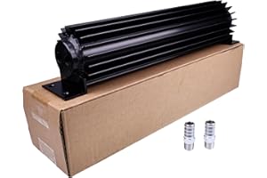 LSSOCH 12" Dual Pass Transmission Trans Cooler Aluminum with 1/4" NPT Fitting Universal Compatible with C4 C6 700R4 4L60E 727