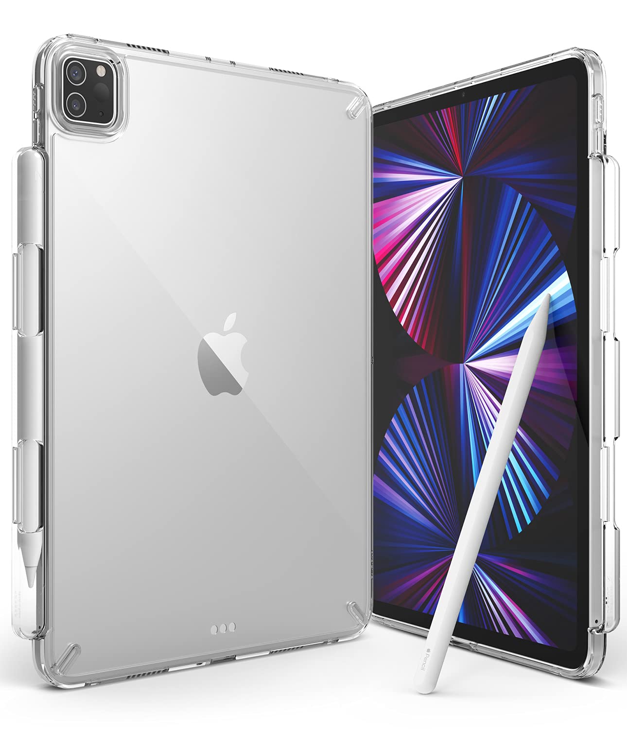 Ringke Fusion Case Compatible with iPad Pro 11'' inch (2022/2021), Transparent Shockproof TPU Bumper Hard PC Back Cover with Overcharge Protection Pen Pencil Holder - Clear