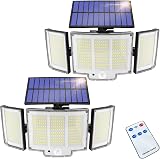 Haokiang 2 Pack 348LED Solar Lights 2000LM Outdoor Motion Sensor IP65 270°
