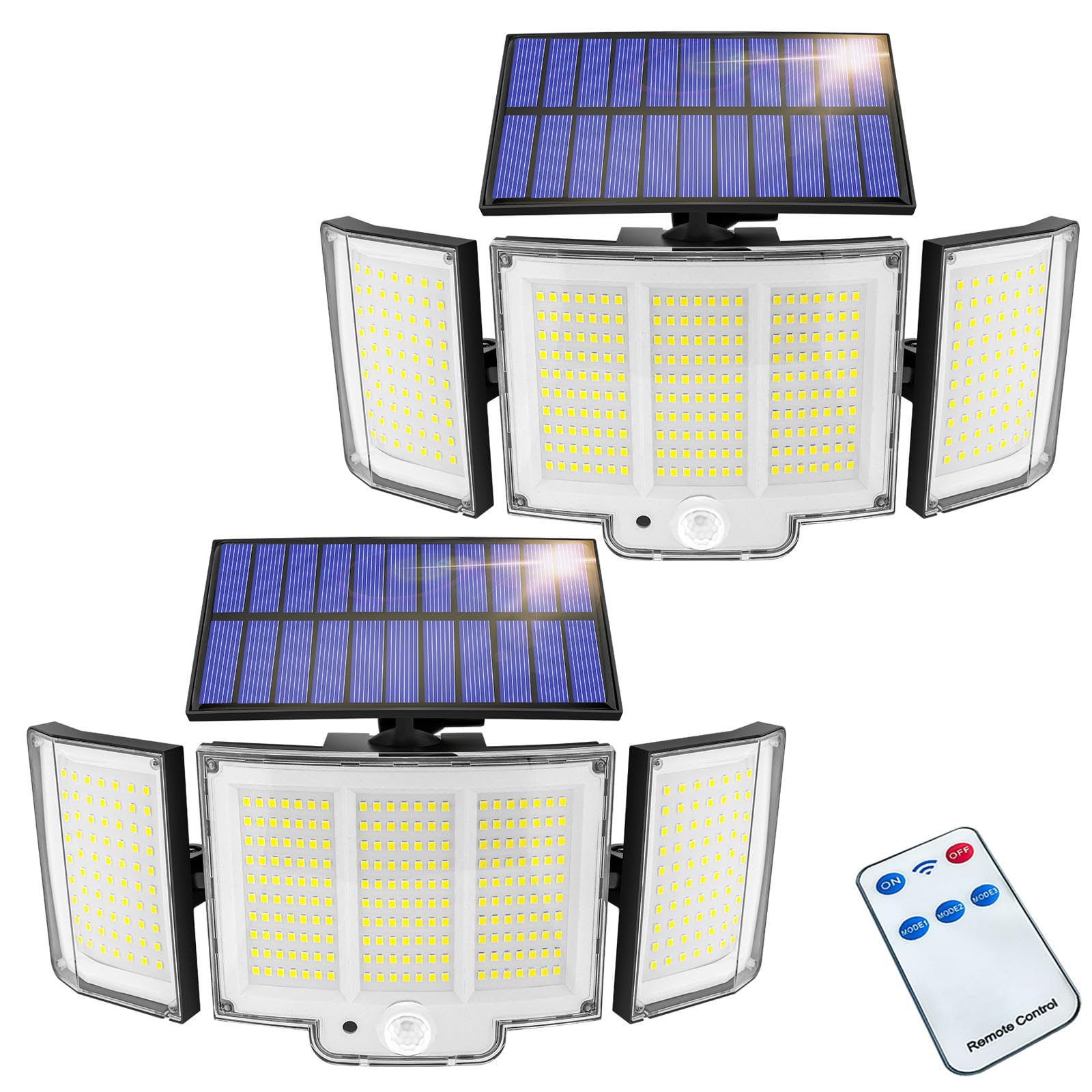 2 Pack 348LED Solar Lights Outdoor Garden, 2000LM IP65 270° 3 Modes Solar Security Lights Outdoor Motion Sensor Outdoor Wall Lights Wireless Solar Wall Lights Outdoor Motion Sensor Lights Outdoor
