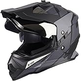 Orthrus Dual Sport Adventure Motorcycle Helmet DOT Certified for Adults, UV Protected Dual Visor &amp; Intercom Slot, ATV UTV Dirt Bike Snowmobile Off Road Helmets