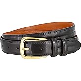 2923 Center Stitched Dress Genuine Leather Belt 1-1/8" wide