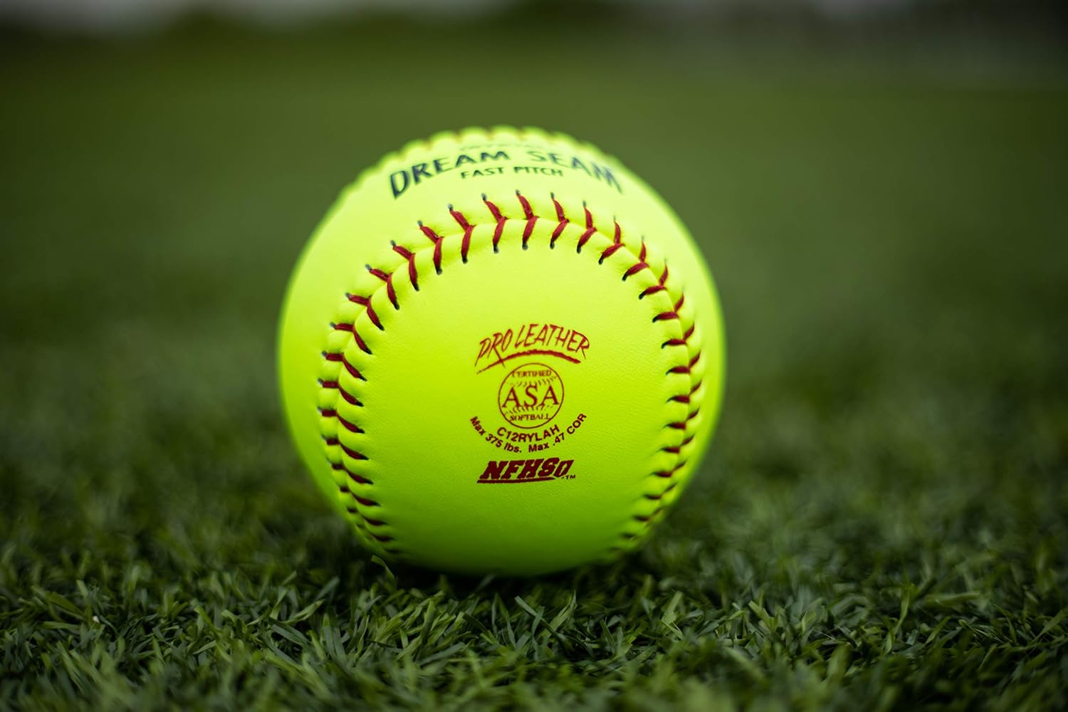 Rawlings Sporting Goods C12RYLAH Official ASA Dream Seam Fast Pitch Softballs (One Dozen), Yellow, Size 12 : Sports & Outdoors