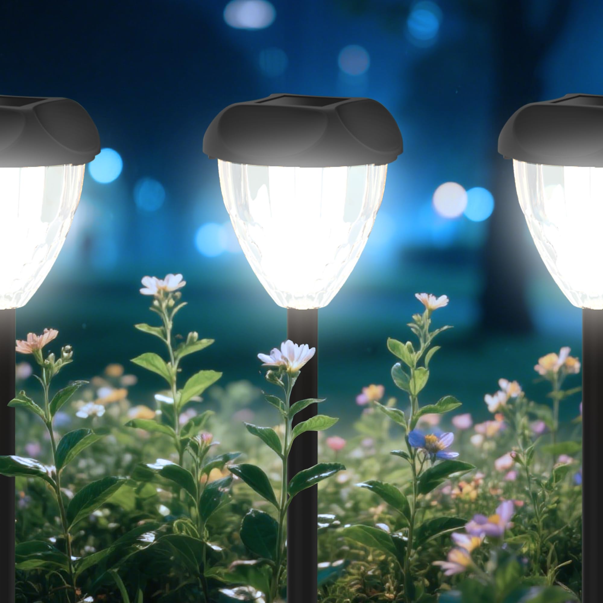 Photo 1 of Ensenior 16-Pack Solar Lights Outdoor, Auto ON/Off 6500K LED Solar Garden Lights for Pathway, Yard, Patio, Walkway, Planter, Waterproof, Energy-Efficient Landscape Lighting