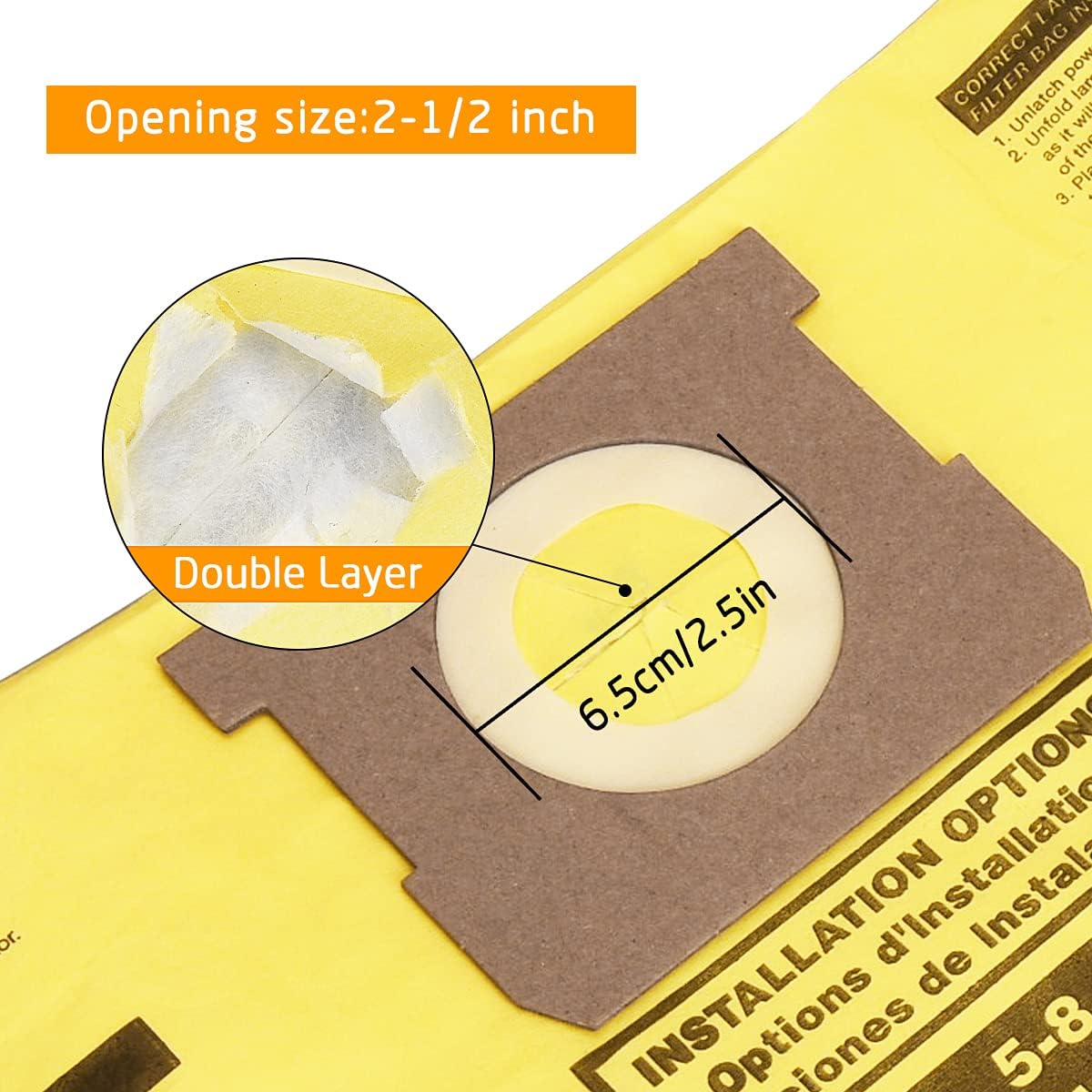 FUNTECK 10 Pack Dust Collection Bags for 5-8 Gallon Shop Vac, Replacing Model Type H, Part#9067100 (fine dust) - - 