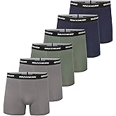 Skechers Men's Underwear Boxer Briefs 6-Pack, Contoured Pouch, Moisture Wicking, No Ride Comfort, Breathable Cotton