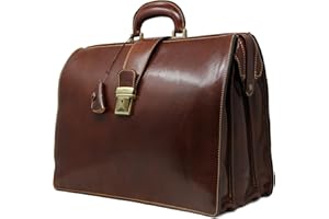 Floto Ciabatta Leather Lawyer Business Briefcase Attache in Brown Men's