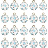 MECCANIXITY Soccer Charm Alloy Enamel Football Sports Charm Pendant Small Cute Bulk for DIY Accessories
