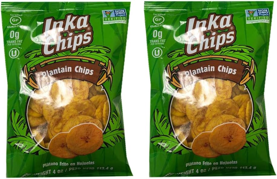 Inka Chips Non GMO Plantain Chips 4oz, 2 Pack (Original)