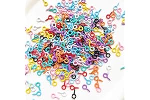 WENTOENAPP 200Pcs Colorful Small Screw Eye Pins, Eye Screw Clasps, Jewelry Eye Hooks, Self Tapping Screws, Mini Hoop Pegs, Craft Eyelets for DIY Jewelry Making, Arts, Crafts and Sewing