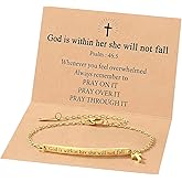 CZFSWT God Is Within Her She Will Not Fall Bracelet, Bible Verse Bracelets, Christian Bracelets Suitable for Daily Accessories and Spiritual Inspiration