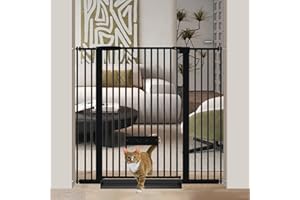 UVIPC Tall 40.55" Pet Gate 1.37" Ultra Spacing Extra Wide Baby Gate Child Kids Gate Black Pet Puppy Gates