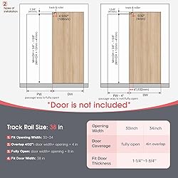 38" Concealed Sliding Barn Door Hardware Kit with