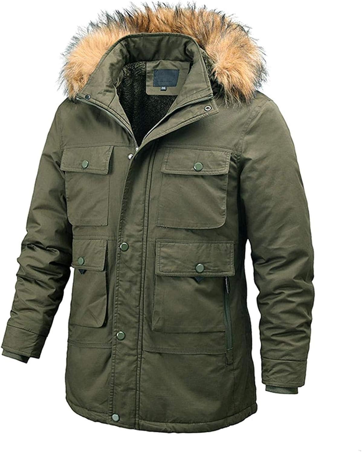 Men's Winter Removable Hooded FrostFighter Sherpa Lined Midi Packable