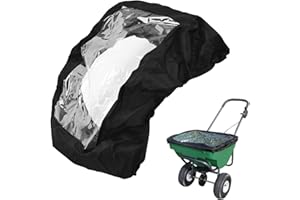 COSHNIBI Hopper Cover,420D Waterproof Fertilizer Spereader Cover with Clear Window for P20-5010 Fertilizer Spreader,21.65''L x 16.1''W x 1.97''H-Black