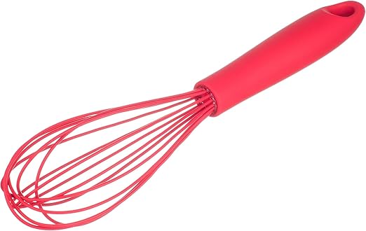 Batedor Manual Fio Silicone Com Cabo Em Pp 31cm Weck Vermelho