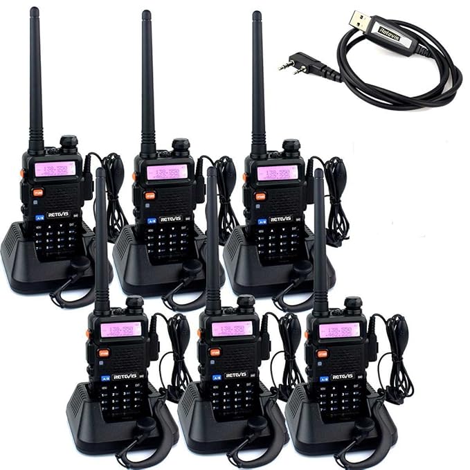 Retevis RT5R 2 Way Radio 5W 128CH FM UHF VHF Radio Dual Band Twoway