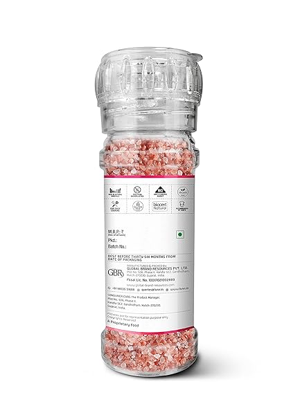 LUNN PINK ROCK SALT | 4.24 OZ (120 GM) | WITH GLASS GRINDER.