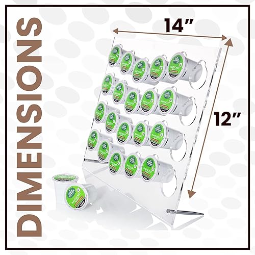 CARTANDCARD Acrylic K Cup Holder For Counter Clear Modern Coffee