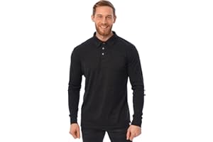 Merino Wool Polo Shirt Men - Anti-Odor 100% Merino Wool Shirts for Men Short Sleeve and Long Sleeve Breathable