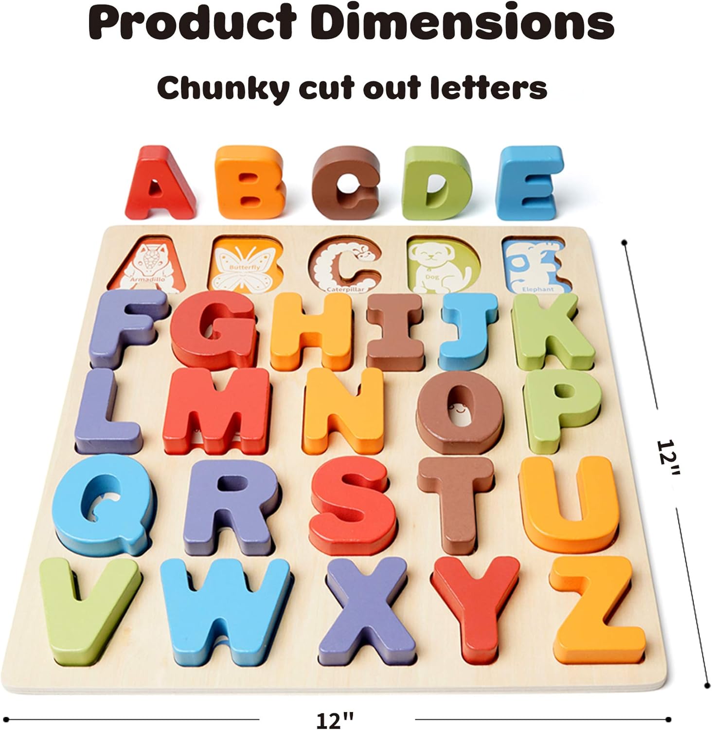 Alphabet Wooden Puzzles, ABC Learning for Toddlers. Educational Toys for 2-5 Years Old. Montessori Toddler Toys. Puzzle Board for Boys & Girls. Preschool Learning. Toddler Activities Kids Toys.: Toys & Games