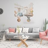 Runmeihe 24Pcs Mirror Wall Tiles Hexagon Silver Acrylic Decor view 5