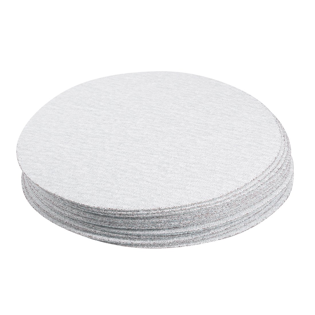 Sourcingmap 20 Pcs 6-Inch Aluminum Oxide White Dry Hook and Loop Sanding Discs Flocking Sandpaper 120 Grit