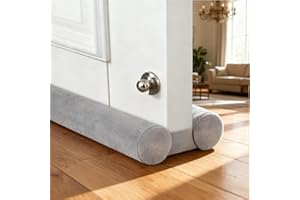 Amugret Superior Velvet Under Door Draft Stopper, 30'' to 36'' Adjustable Door Gap Filler, Double-Sided Windproof Seal, Easy-Install, Blocks Noise, Cold, Light, Dust & More