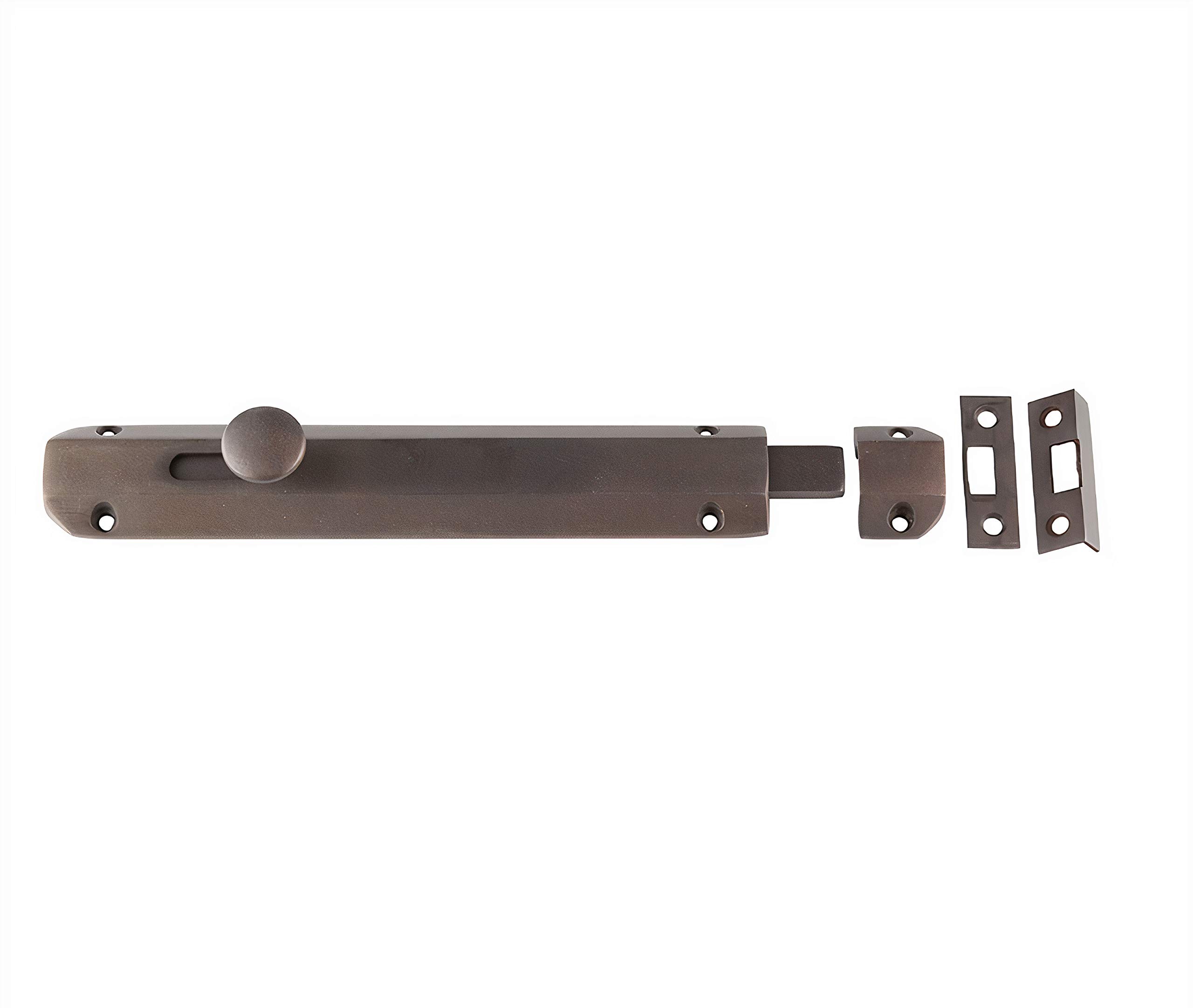 Jedo 200mm (8") Heavy Duty Sliding Surface Door Lock Bolt for Internal Latch Doors and External Doors and Windows (Matt Bronze)