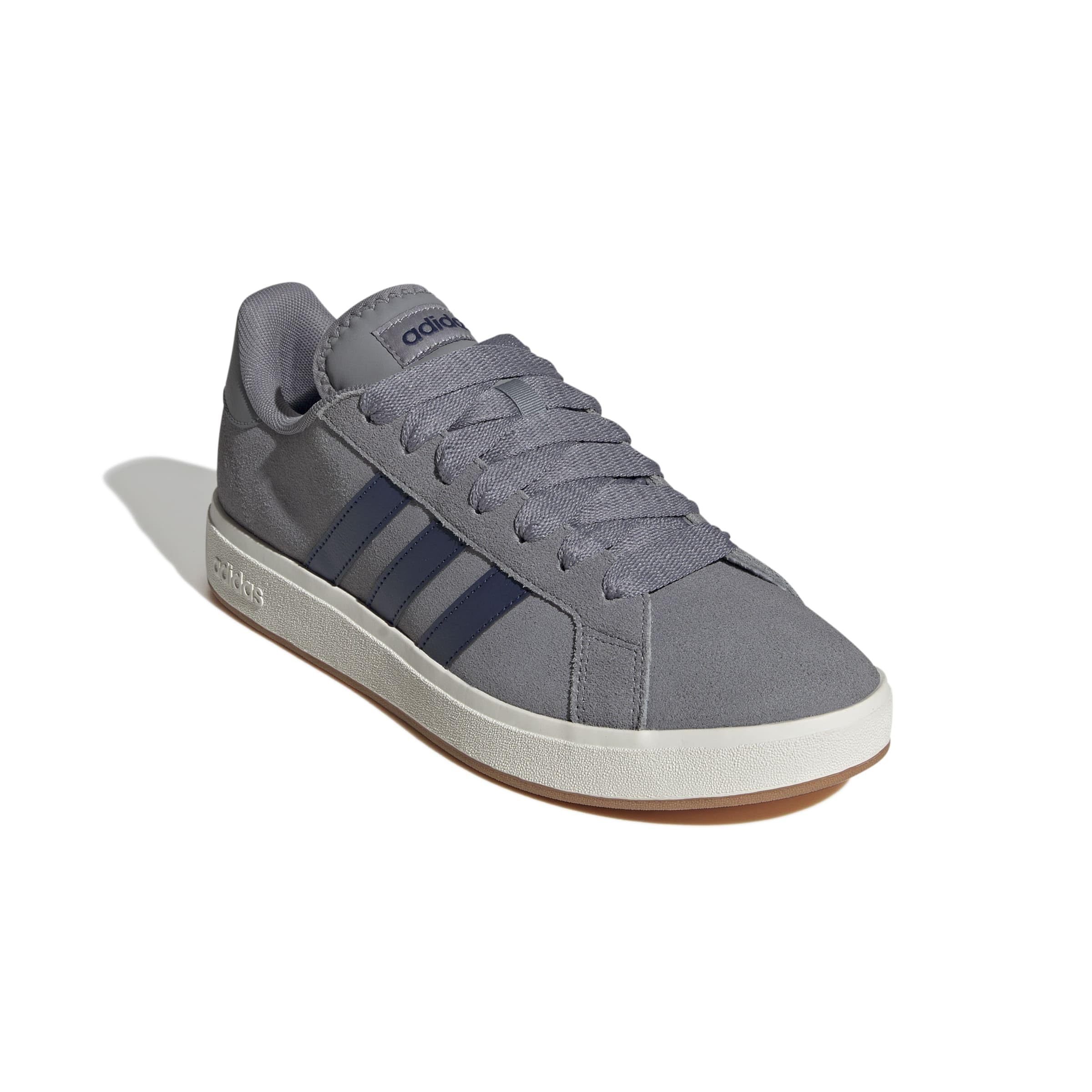 Adidas Herren Grand Court Base 00s Shoes, Grey Three/Dark Blue/Off White, 44 2/3 EU 3