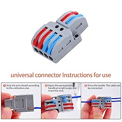 NineLeaf 10PCS Wire Connectors, 2 in 4 Out Lever