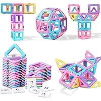 Magnetic Tiles Toys for 3 4 5 6 7 8+ Year Old Boys Girls Upgrade Macaron Castle Magnetic Blocks Building Set for Toddlers STE