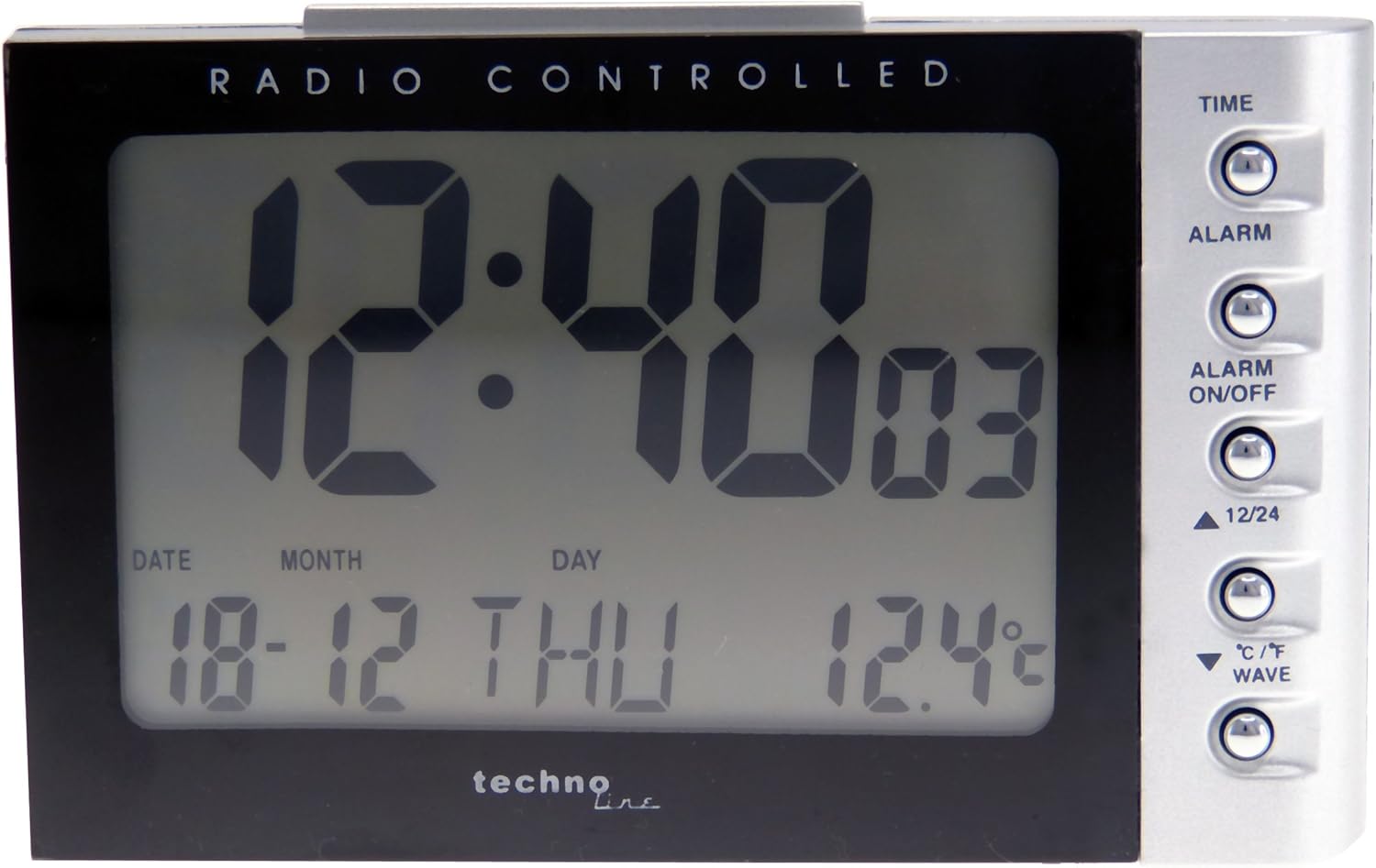 TECHNOLINE WT 188 black Radio Controlled Clock, Plastic, Black Amazon