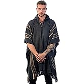 INTI ALPACA Alpaca Hooded Poncho for Men - Warm and soft - Cloak Cape
