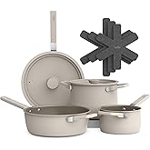 bella Fits-Anywhere&trade; 9-Piece, Nonstick, Non-Toxic Cookware Set, Oatmilk
