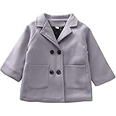 Aivtalk Toddler Boy Double Breasted Dress Coat Classic Wool Blend Warm Peacoat for Kids Button Down Trench Coat
