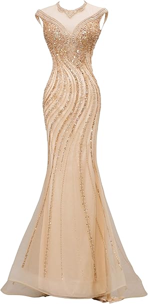 tan evening dress