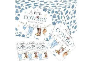 Pymurod Little Cowboy Baby Shower Decorations-3pcs Western Cowboy Tablecloth Little Cowboy Table Cover for Cowboys Western Themed Party Decorations Little Cowboy Baby Shower Decorations