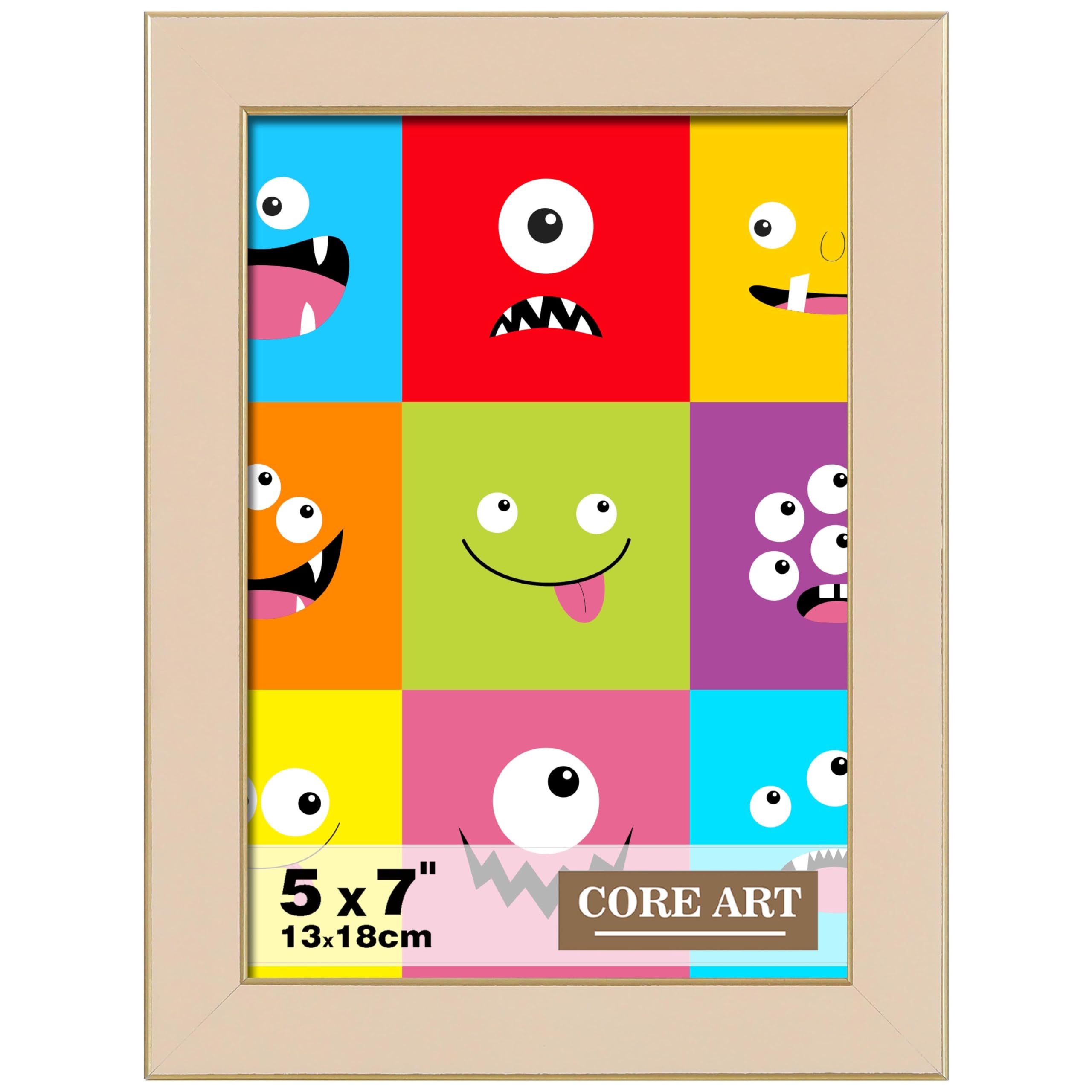 Photo 1 of CORE ART 5x7 Picture Frame Ivory White Photo Frame, 5 by 7 Colorful Frame with HD Plexiglass, Wall or Tabletop Display