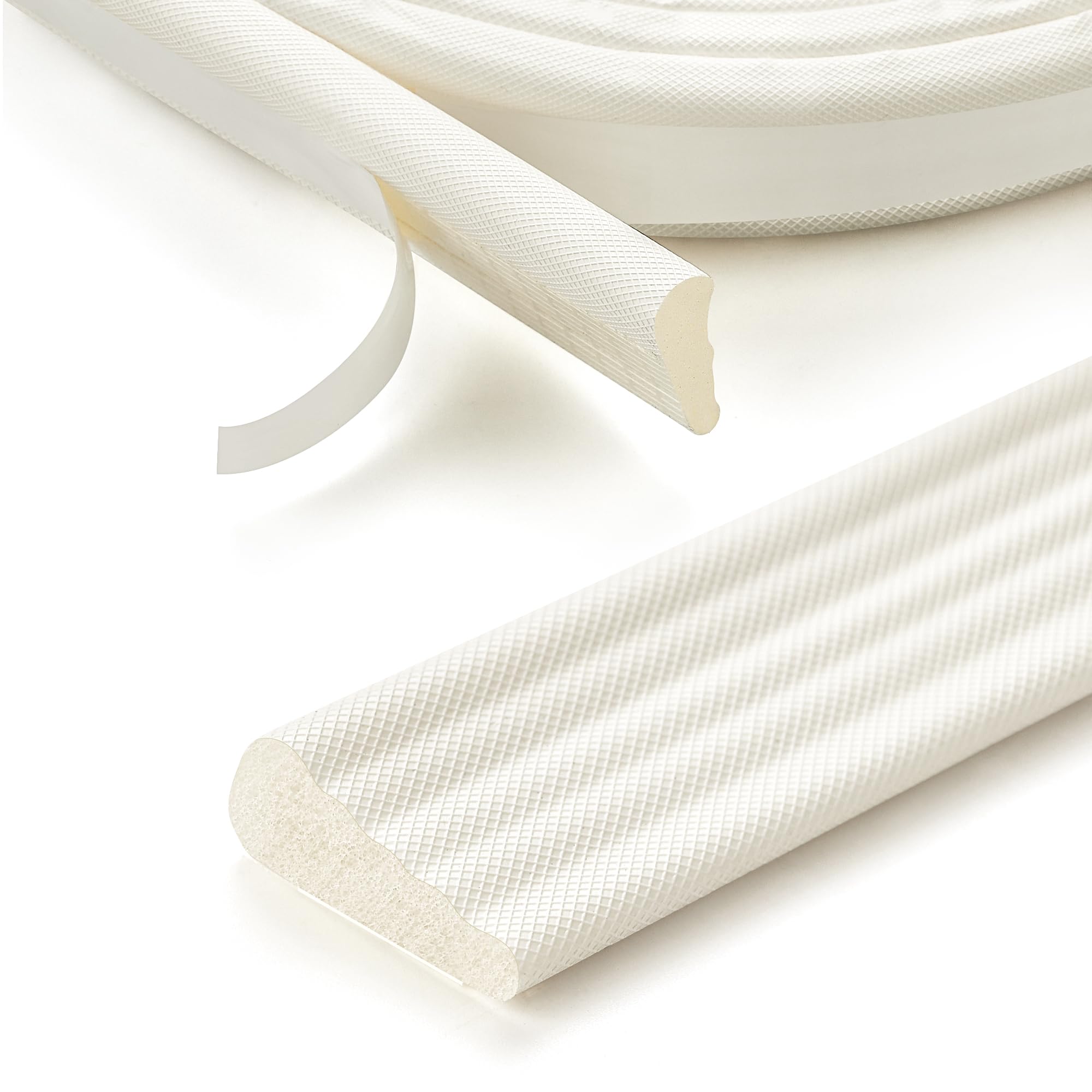 Photo 1 of 196 Inch Self-Adhesive Wedge Weather Stripping Door Seal & Window Insulation - Soundproof Gap Filler, Draft Stopper Foam Tape for Door Frame, White