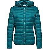 Wantdo Women's Hooded Packable Ultra Light Weight Short Down Jacket