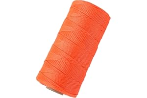 SDLTHR 1000ft #24 Braided Nylon Mason Line-100% High Strength Nylon String, Premium String-Masonry Hanging String for Landscape Ropes, Property Markers, Building String Maker Fluorescent Color, Orange